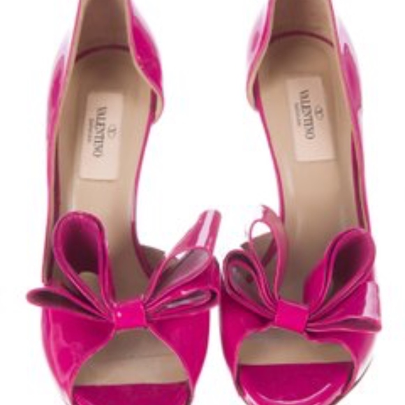 Valentino r D'Orsay Peep Toe Bow Heels. Size 6. - Picture 2 of 8